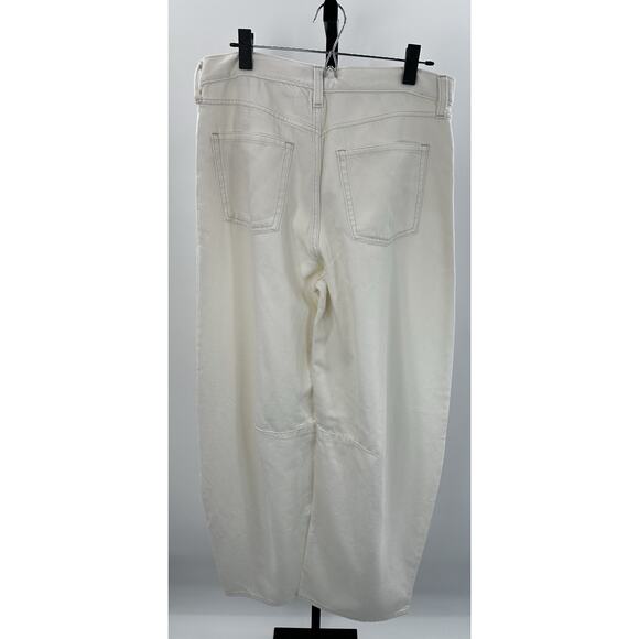 GAP Horseshoe High Rise Wide Leg Jeans Women’s 29 8T Ivory Lyocell - Picture 6 of 8